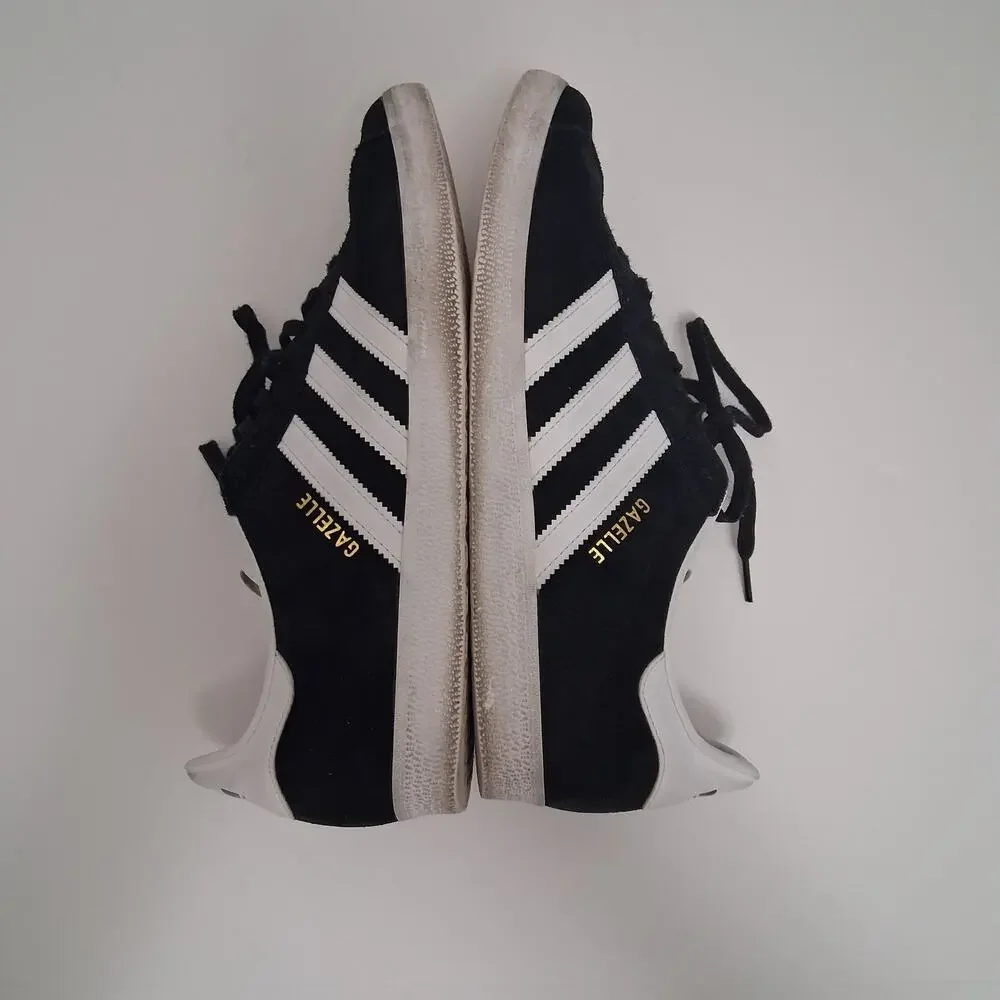 Adidas Gazelle Sneakers Men Black Suede Three White Stripes Street Casual -11